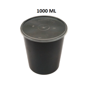 1000 ML Container Round Black and Natural