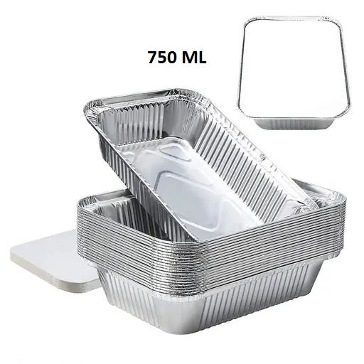 750 ML Aluminium Silver Foil Container