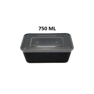 750 ML Black Rectangle Container