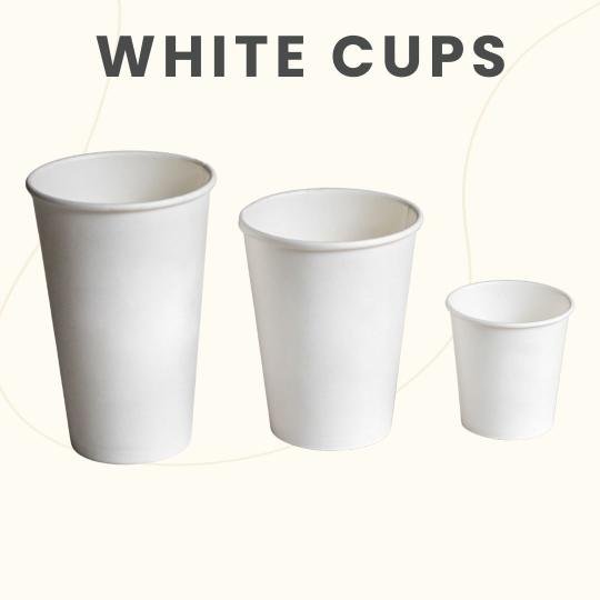 White Paper Cups for Cafes, Restaurants, Caterers