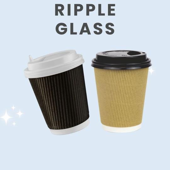 Ripple paper glass with lid for Restaurants & Cafes